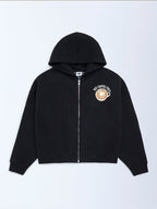 Y&F Kids Black Printed Cotton-Blend Hoodie