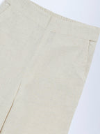 Utsa Kids Off-White Cotton-Blend Pants - (2-8yrs)