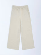 Utsa Kids Off-White Cotton-Blend Pants - (8-14yrs)