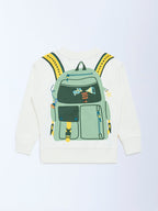 HOP Kids Off-White Printed Cotton-Blend Sweatshirt