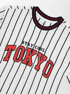 HOP Kids White Striped Cotton T-Shirt