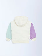 HOP Kids Off-White Colour-Blocked Hoodie