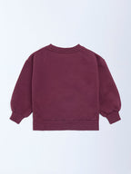 HOP Kids Plum Animal Embroidered Cotton-Blend Sweatshirt