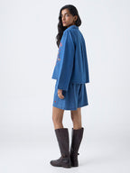 Bombay Paisley Blue Embroidered Denim Shirt