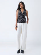 Bombay Paisley Black Printed Cotton Top