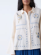 Bombay Paisley Cream Floral Embroidered Shirt