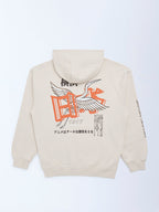 Y&F Kids Beige Printed Cotton-Blend Hoodie