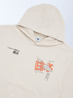 Y&F Kids Beige Printed Cotton-Blend Hoodie