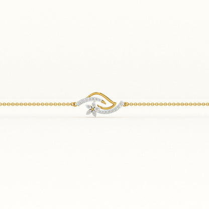 Floral Wave 9KT Gold Lab Grown Diamond Bracelet