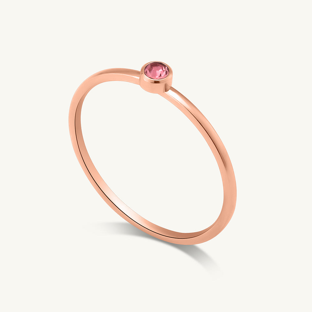 Cute Birthstone Ring | 18k Rose Gold Plated