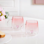 3D Pink Heart Ombre Mug Set Of 2 450ml