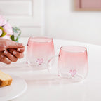 3D Pink Heart Ombre Mug Set Of 2 450ml