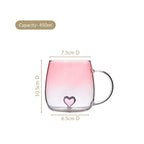 3D Pink Heart Ombre Mug Set Of 2 450ml