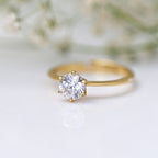 Celestial Solitaire Diamond Ring | 18K Gold Vermeil