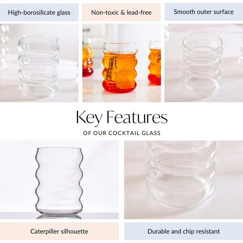 4 Tier Caterpillar Glass Set Of 4 300ml