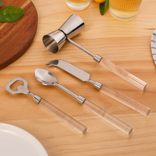 Contemporary Chic 4 Piece Stainless Steel Bar Tool Set