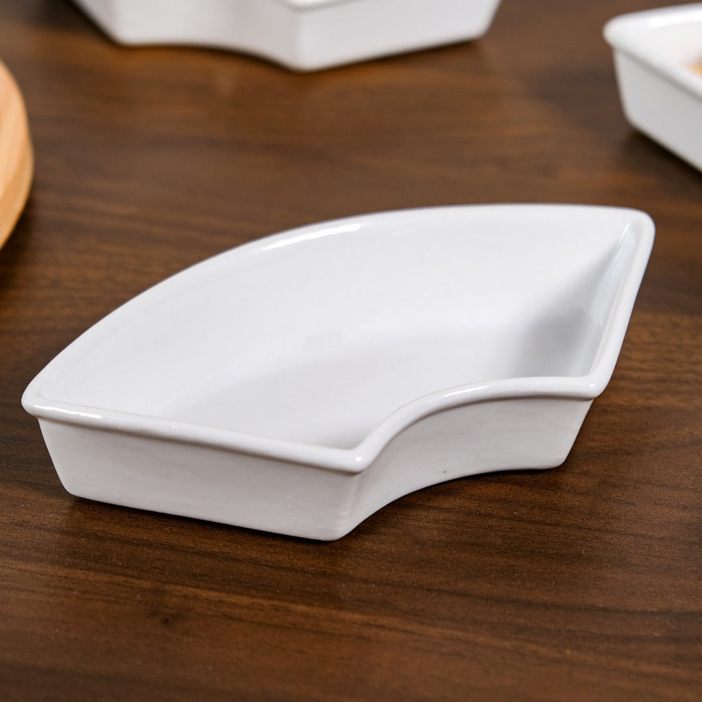 Chip And Dip White Ceramic Platter