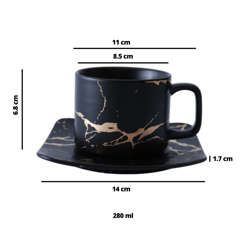 Marble Tea Cup and Saucer