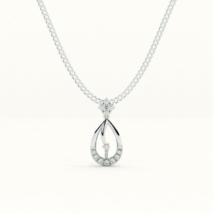 Elegant Waterdrop 9KT Gold Lab Grown Diamond Necklace