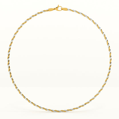 Two-Tone Twisted 925 Sterling Silver Necklace