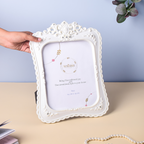 Crowned White Large Photo Frame