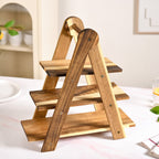 3 Tier Acacia Wood Serving Platter Stand