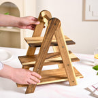 3 Tier Acacia Wood Serving Platter Stand