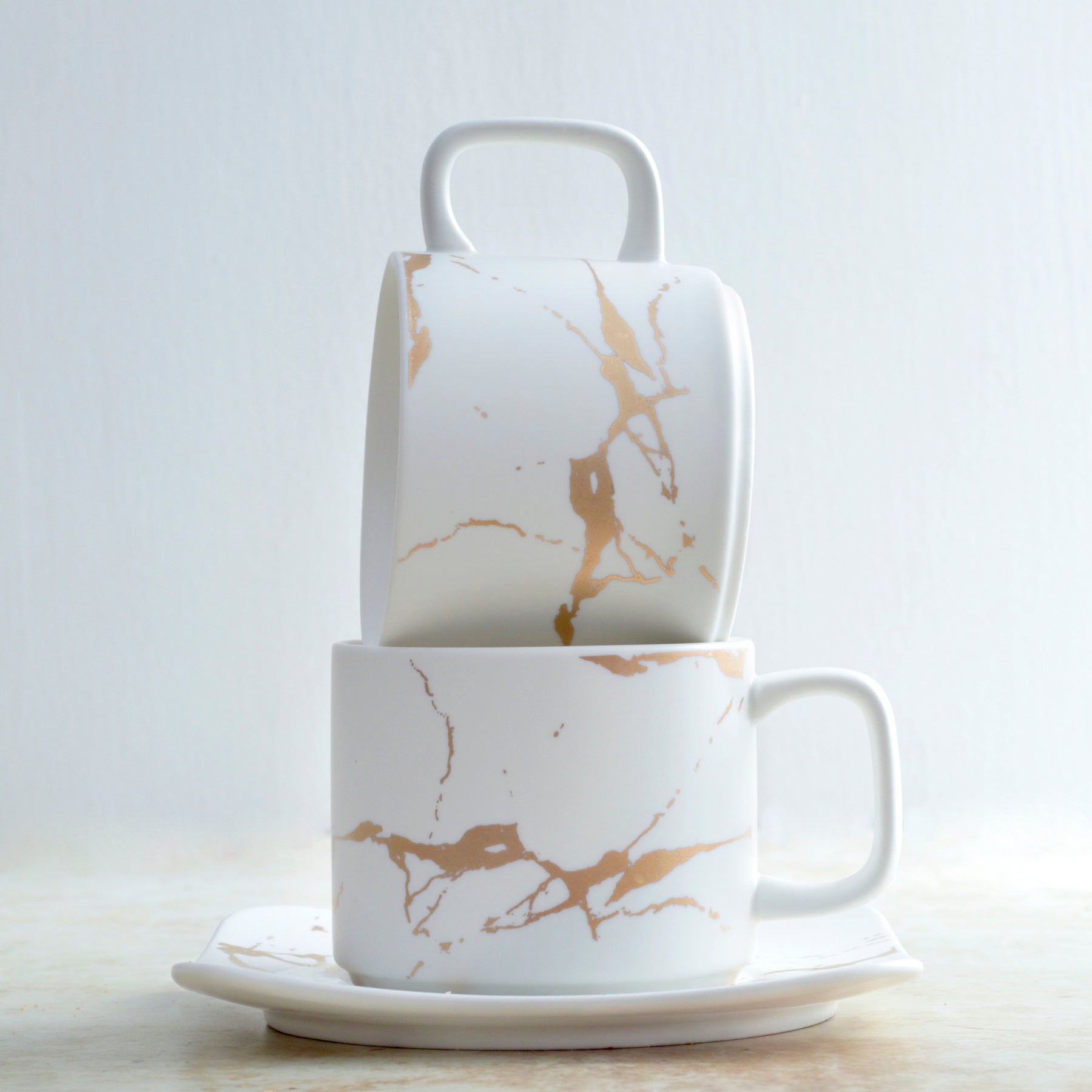 Marble Tea Cup and Saucer