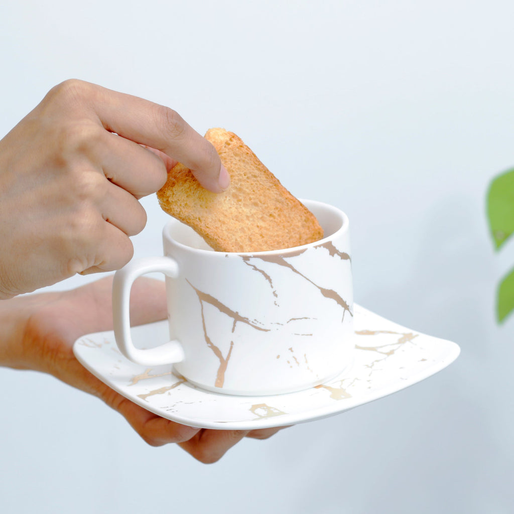 Marble Tea Cup and Saucer