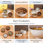 Ceramic Calida Soup Bowl Set Of 4 300ml