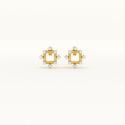 Elegant Edges 9KT Gold Lab Grown Diamond Stud Earring