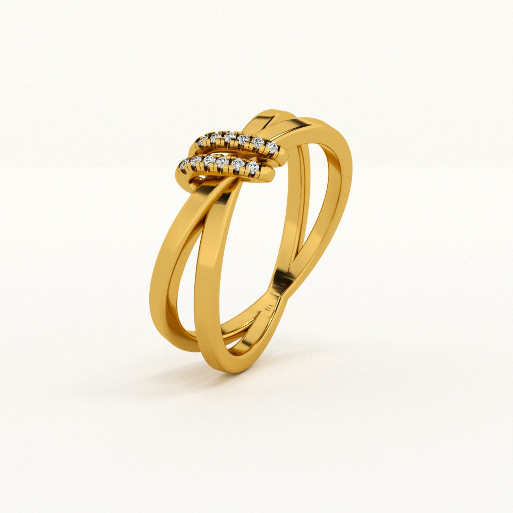 Celestial Knot 9KT Gold Lab Grown Diamond Ring