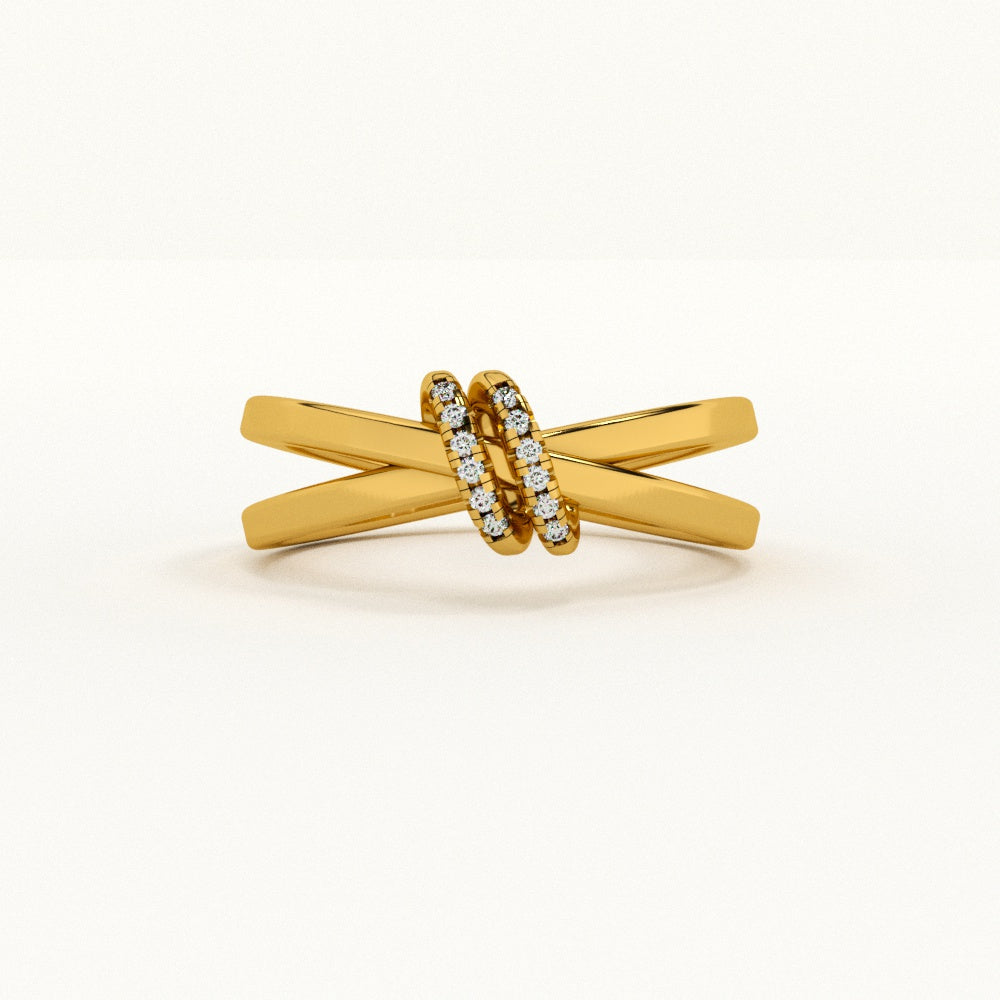 Celestial Knot 9KT Gold Lab Grown Diamond Ring