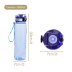 Aqualite Tall Sipper Water Bottle Set Of 2 Blue Jay 1000ml