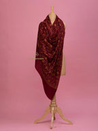 Classic Cashmina Shawl with Jaal Pattern in Maroon