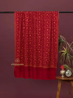 Classic Cashmina Shawl with Jaal Pattern in Maroon