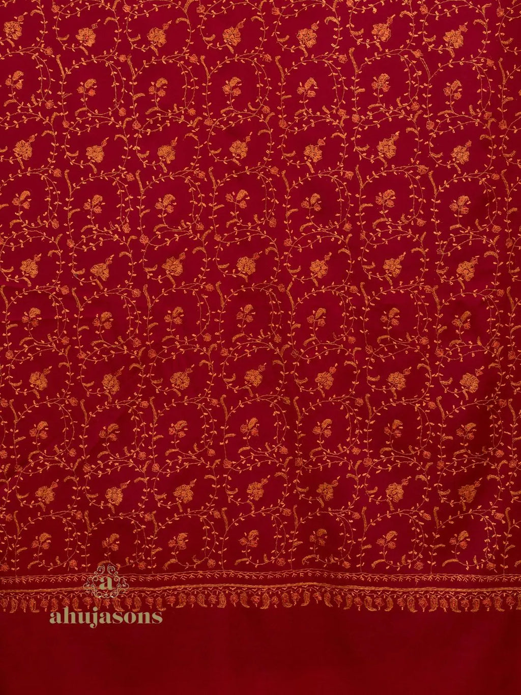 Classic Cashmina Shawl with Jaal Pattern in Maroon