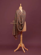 Classic Cashmina Shawl with Jaal Pattern in Beige