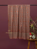 Classic Cashmina Shawl with Jaal Pattern in Beige