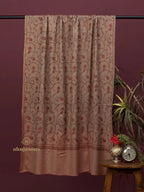 Elegant Cashmina Shawl with Jaal Pattern in Beige