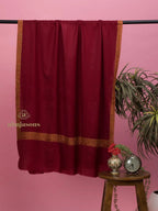 Classic Cashmina Shawl with Jama Pattern in Maroon