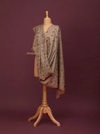 Classic Cashmina Shawl with Jaal Pattern in Beige