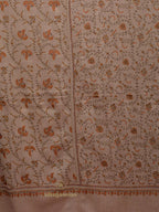 Classic Cashmina Shawl with Jaal Pattern in Beige