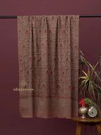 Elegant Cashmina Shawl with Jaal Pattern in Beige