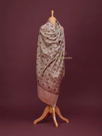 Classic Cashmina Shawl with Jaal Pattern in Beige