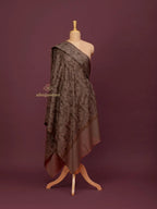 Classic Cashmina Shawl with Jaal Pattern in Beige
