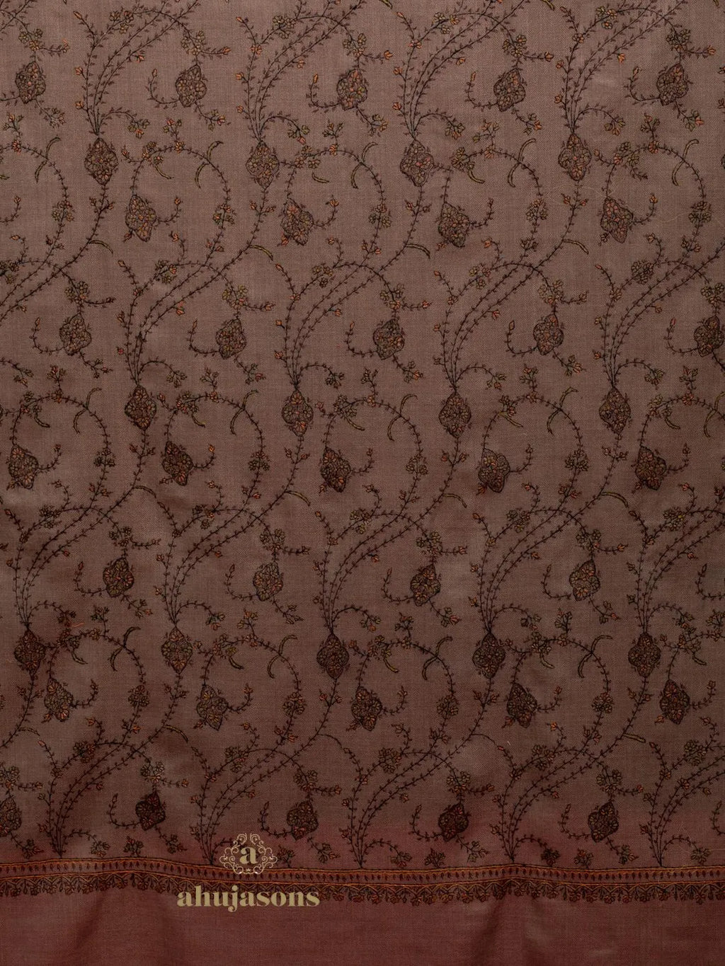 Classic Cashmina Shawl with Jaal Pattern in Beige