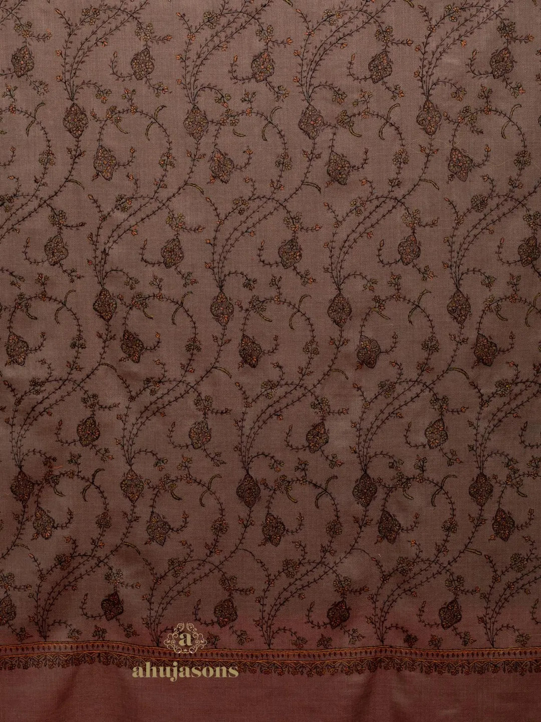 Classic Cashmina Shawl with Jaal Pattern in Beige