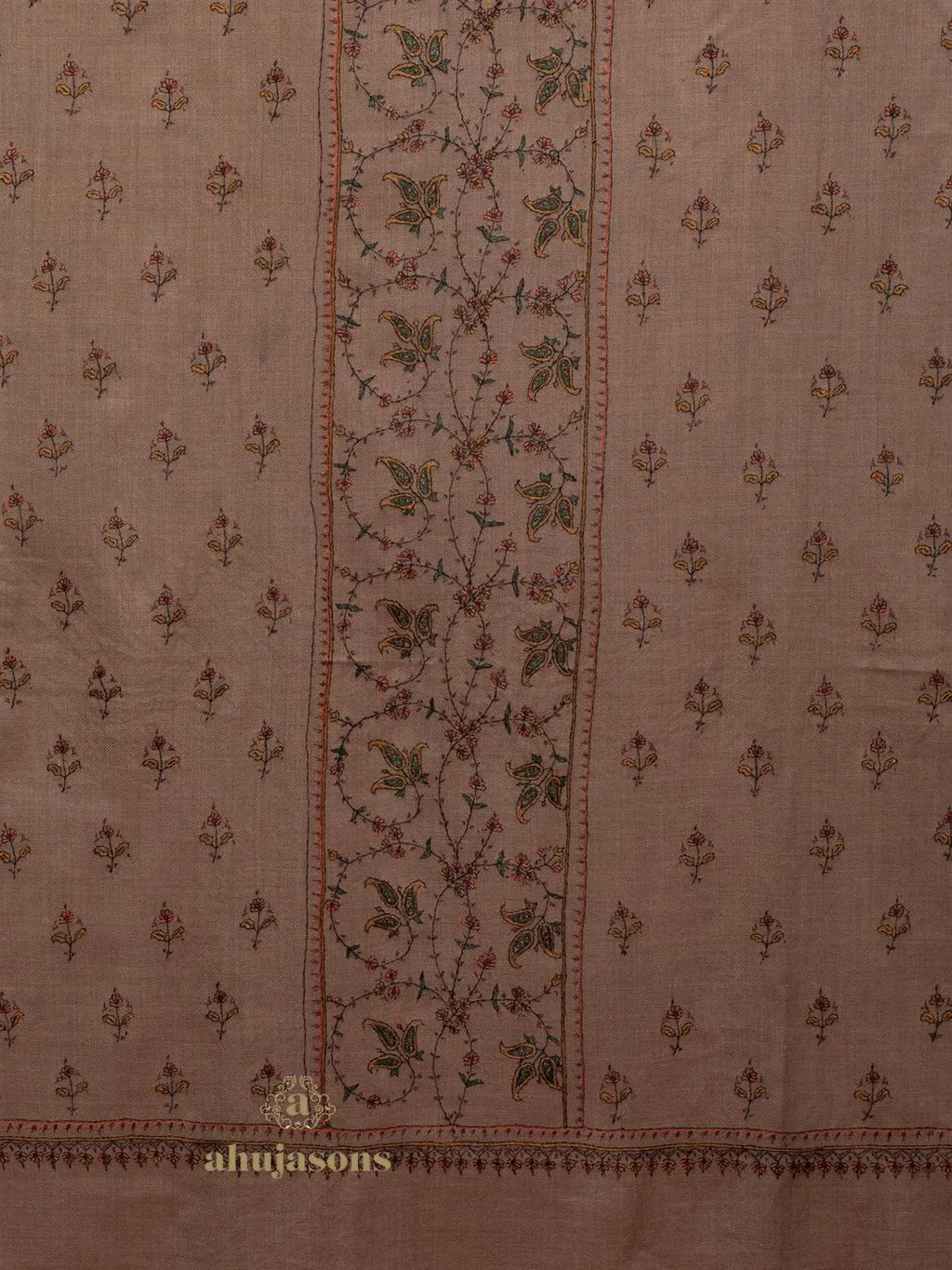 Classic Cashmina Shawl with Jaal Pattern in Beige