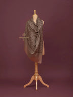 Classic Cashmina Shawl with Jaal Pattern in Beige